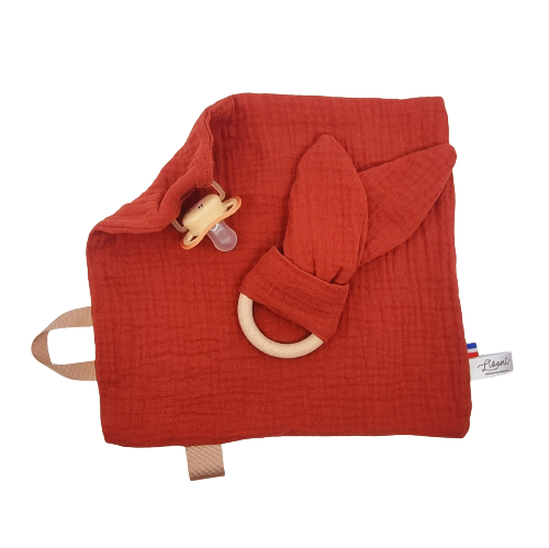 Doudou lange - Lapin Terracotta Llooni
