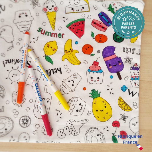 Set à colorier lavable “Miam” Llooni