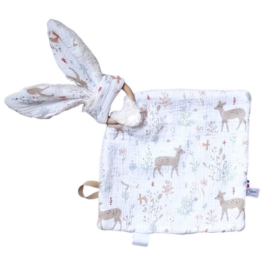 Doudou en Lange – Lapin - Lange blanc - Biche, renard & lapin Llooni