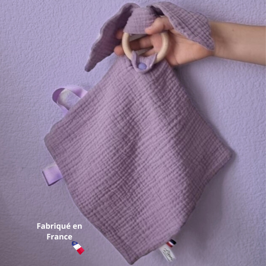Doudou Lange - Lapin - Violet Llooni