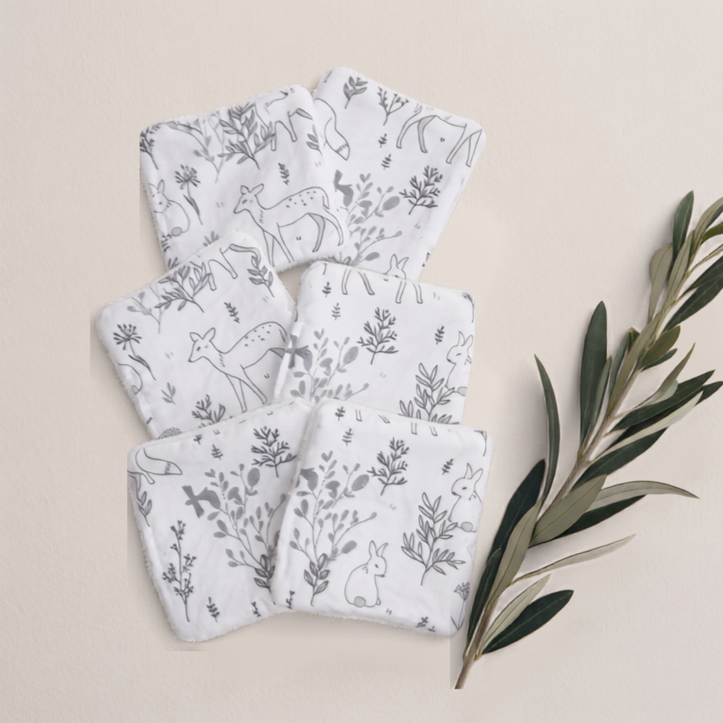 Lingettes Bébé - Biches - Pack de 6