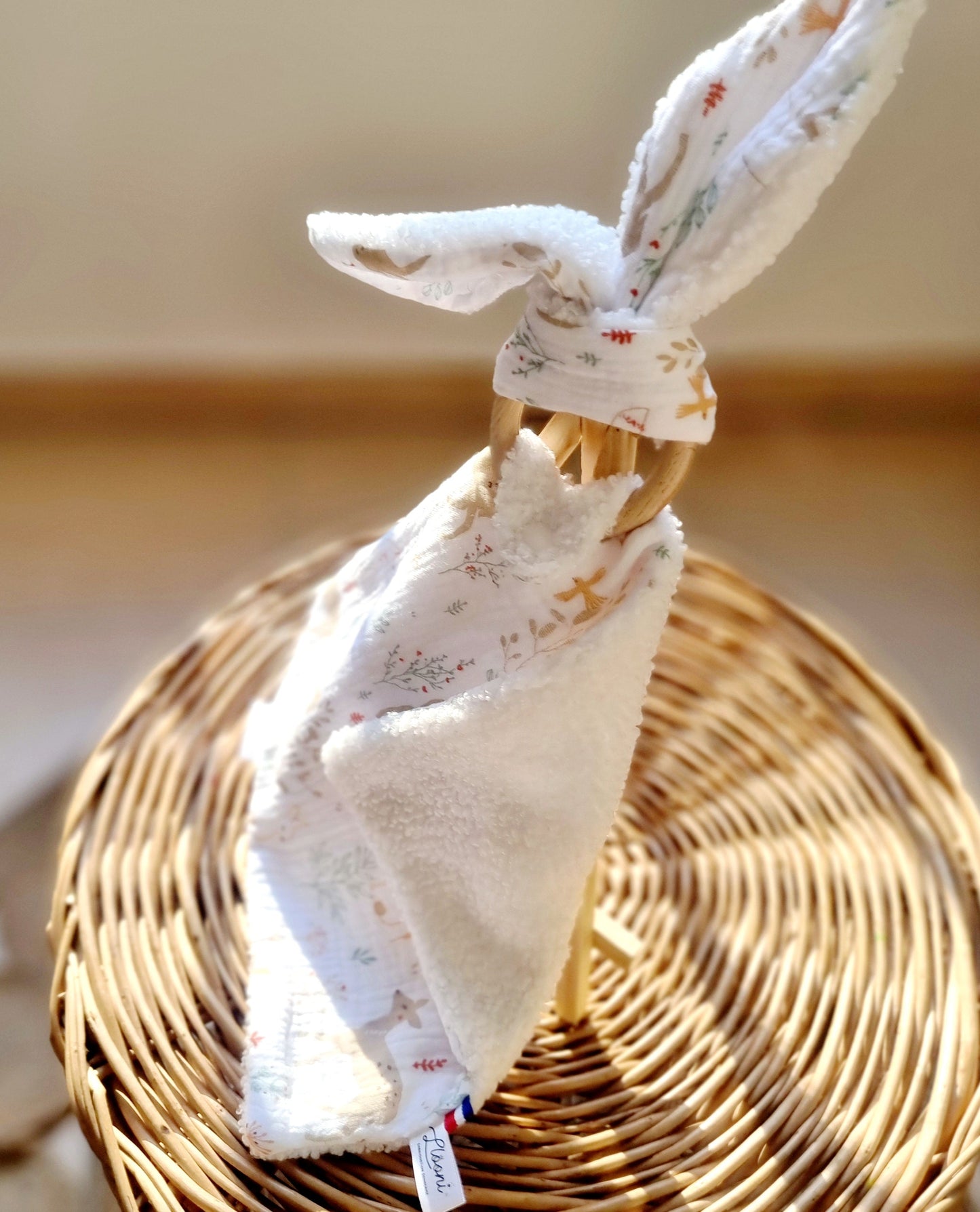 Doudou en Lange – Lapin - Lange blanc - Biche, renard & lapin Llooni