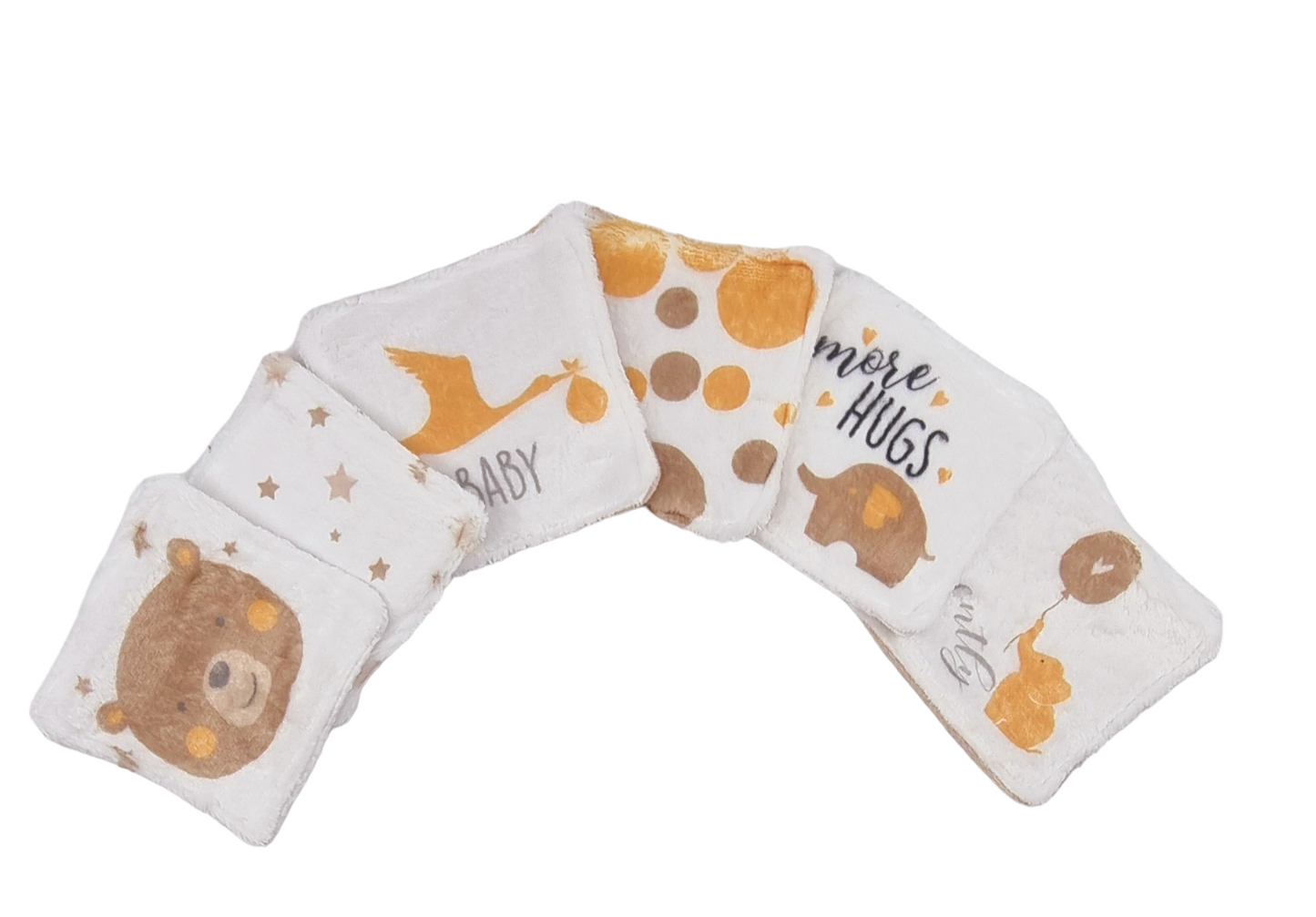Débarbouillettes Bébé — Beige & Blanc Llooni