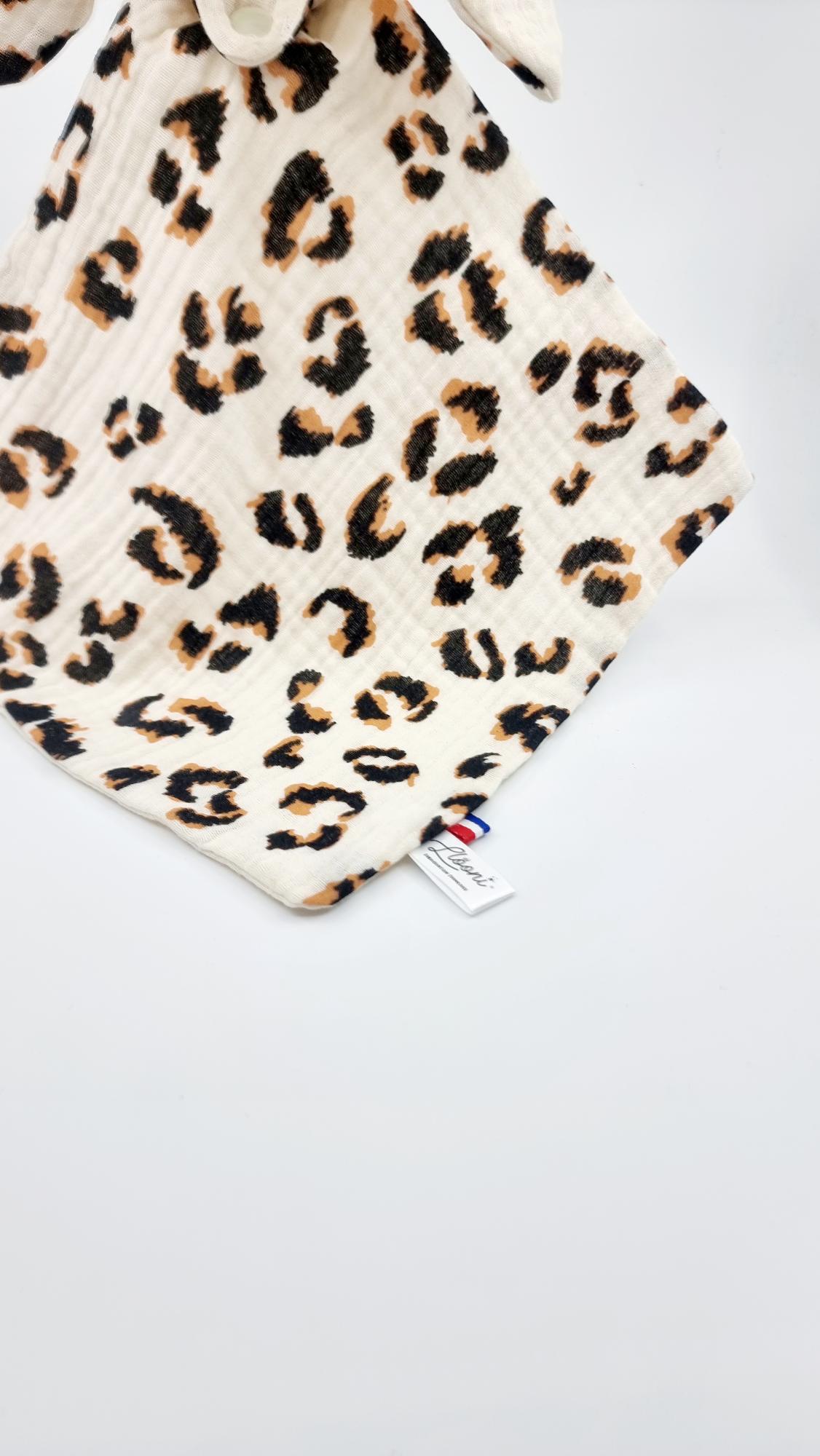 Doudou en Lange - Lapin - Léopard beige Llooni