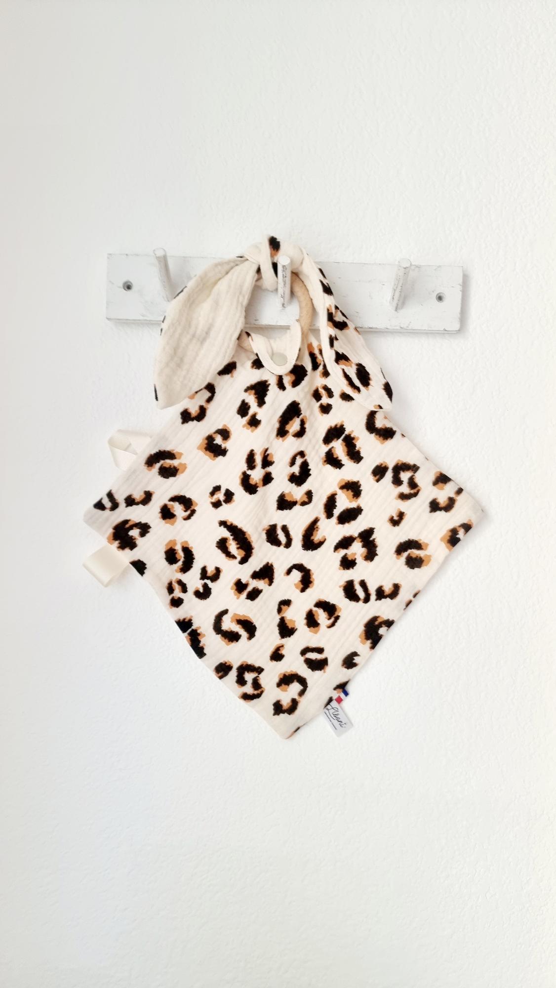 Doudou en Lange - Lapin - Léopard beige Llooni