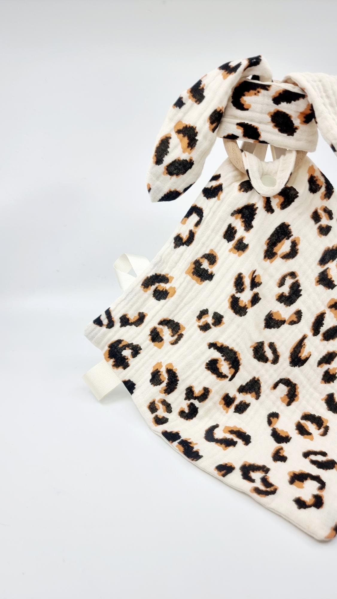 Doudou en Lange - Lapin - Léopard beige Llooni