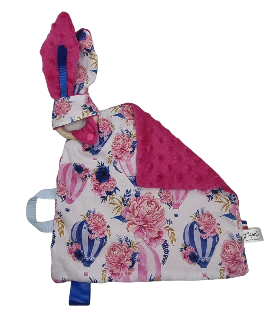 Doudou d'éveil - Roses et Montgolfières Llooni