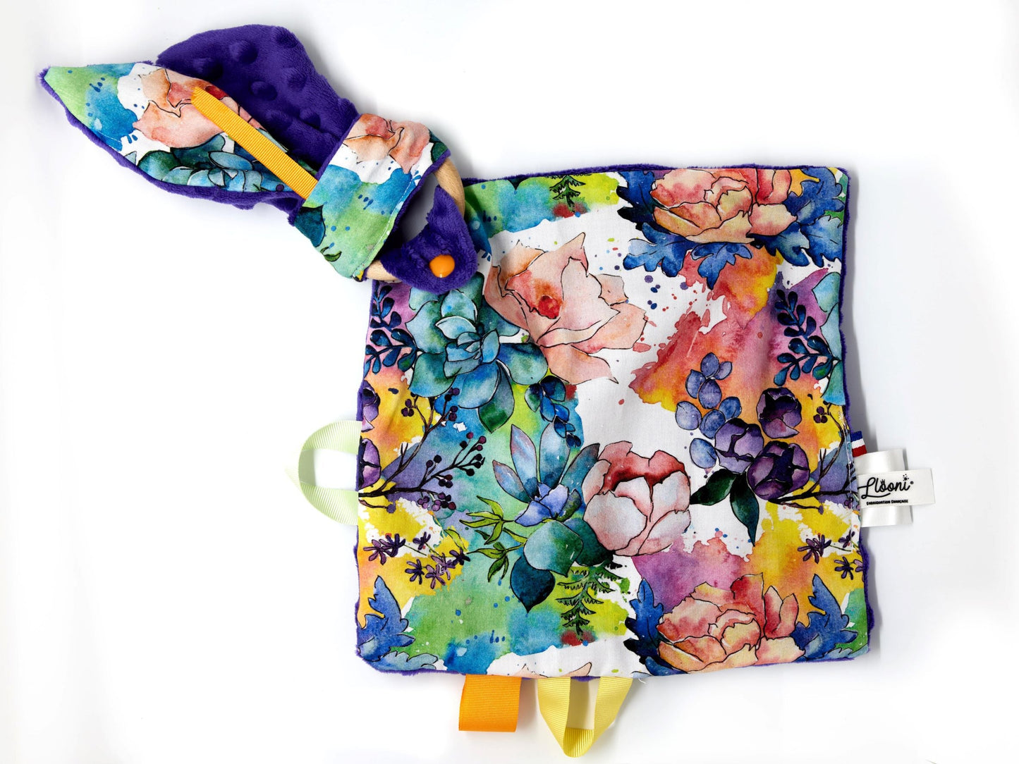 Doudou d'éveil - Fleurs Aquarelles Llooni
