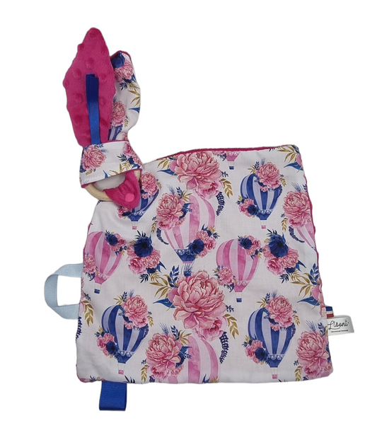 Doudou d'éveil - Roses et Montgolfières Llooni