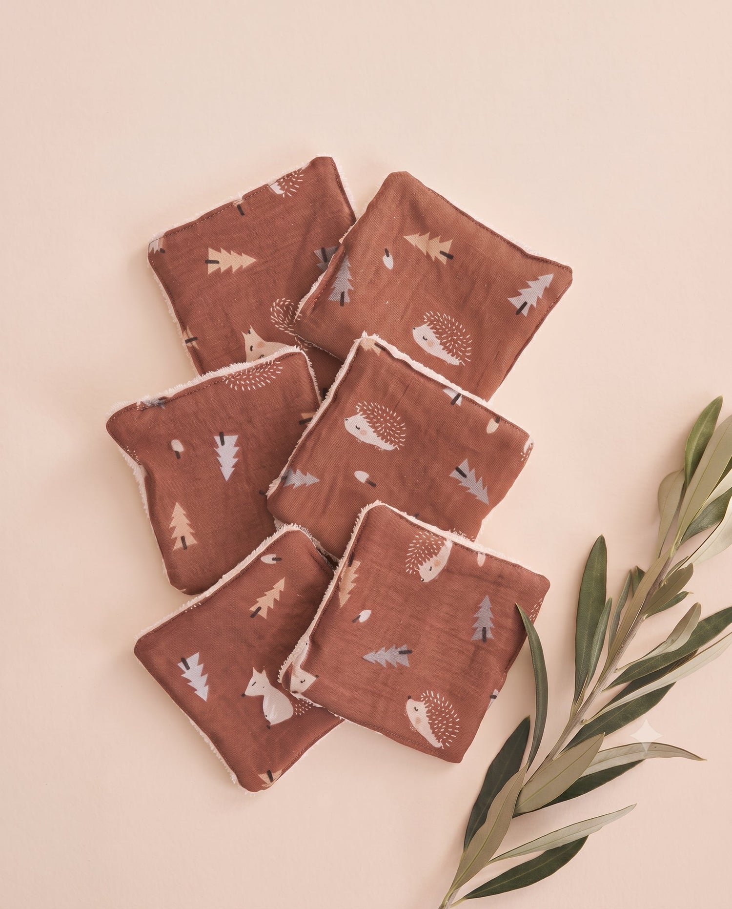 Lingettes Bébé - Marron - Pack de 6 Llooni