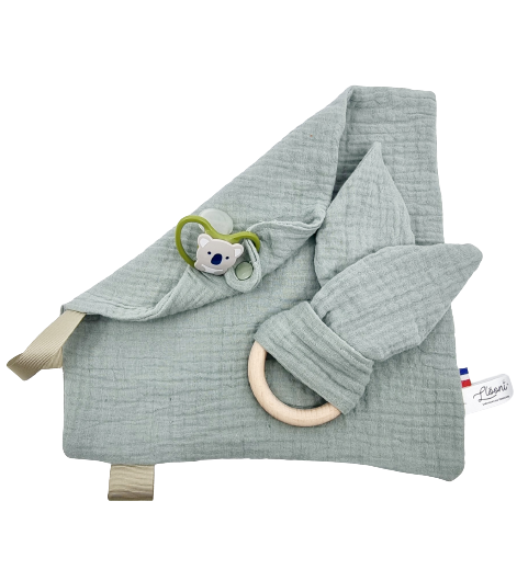 Khaki baby comforter - Le Garrigue