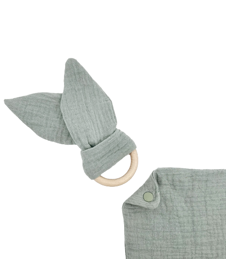 Doudou Lange - Lapin Vert Llooni