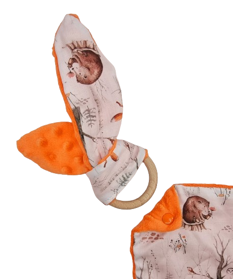 Doudou rabbit teething ring Oscar Le Renard Made in France Llooni 