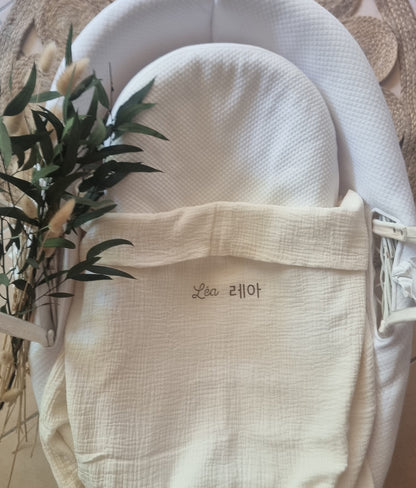 Coffret naissance personnalisé Petit Minky · Doudou & couverture · Hermines & lapins Llooni