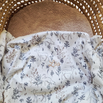 Couverture bébé personnalisée Moumoute Faons Llooni