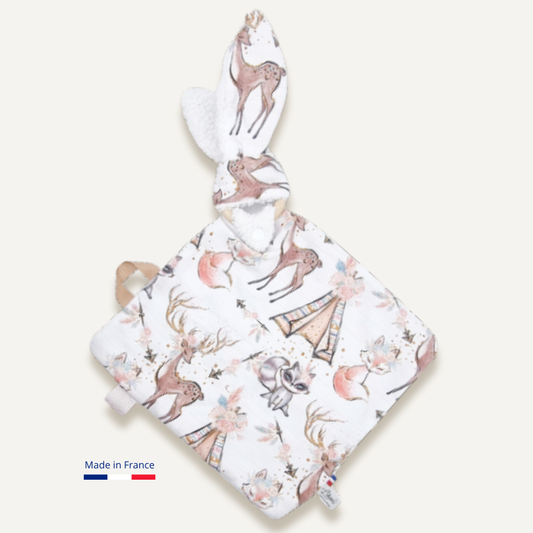 Doudou lapin blanc – Personnalisable - Cerfs & tipis Llooni