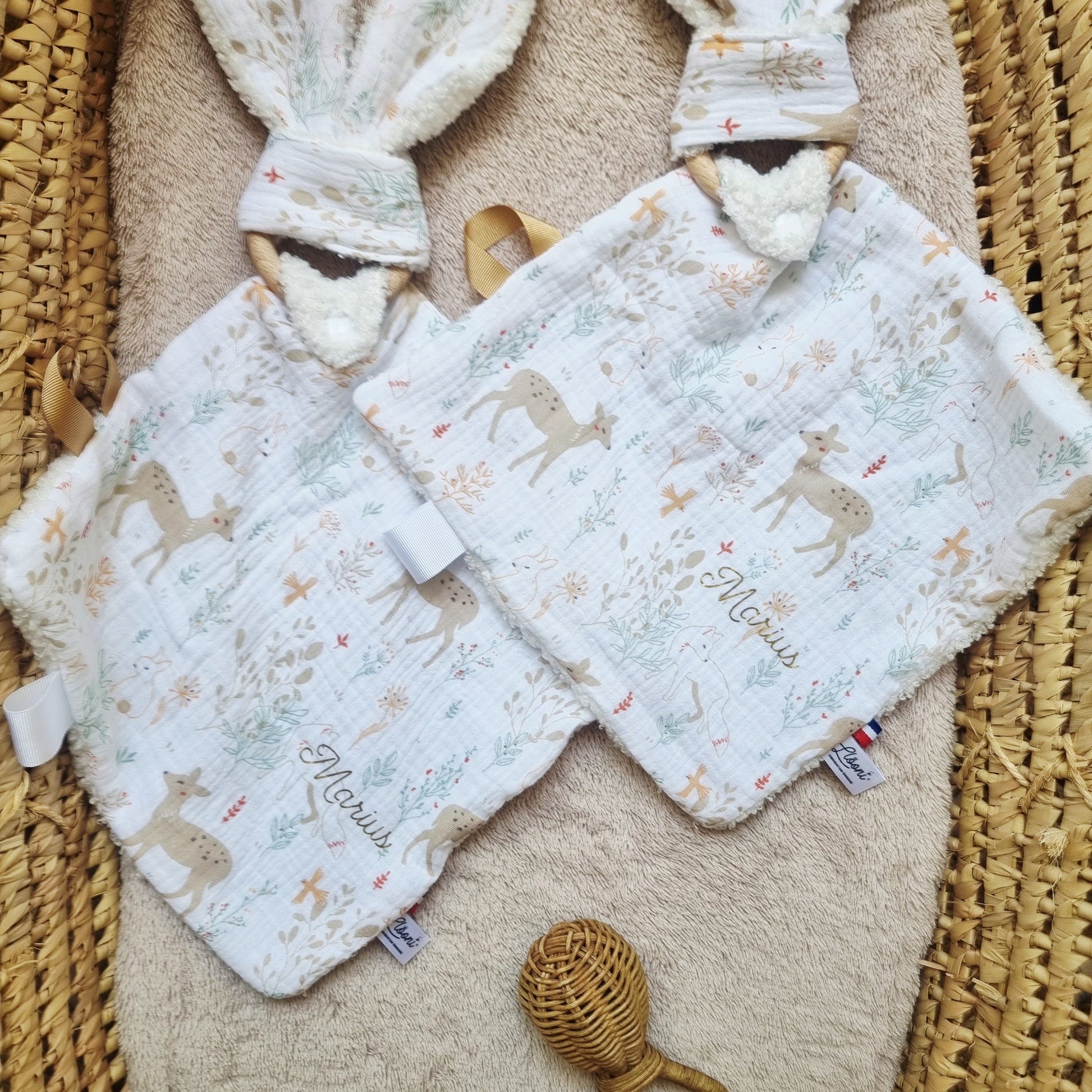 Doudou lapin Personnalisable · Lange biches et renards Llooni