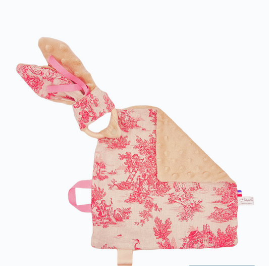 doudou bebe toile jouy rouge verso