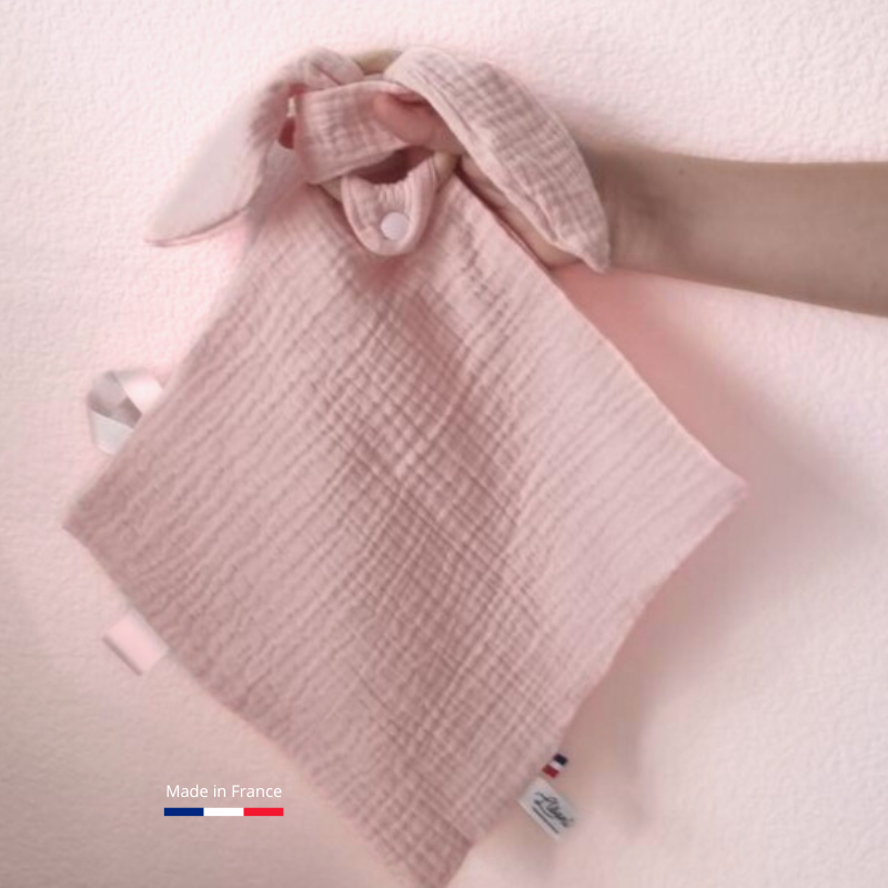 Doudou lapin Personnalisable | Lange Rose layette Llooni