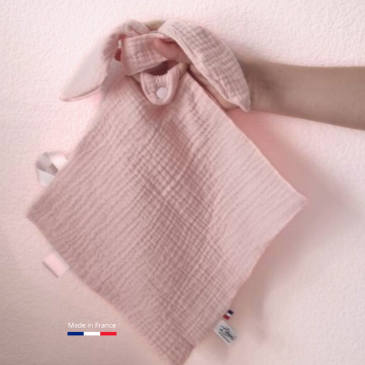 Doudou lapin Personnalisable | Lange Rose layette Llooni