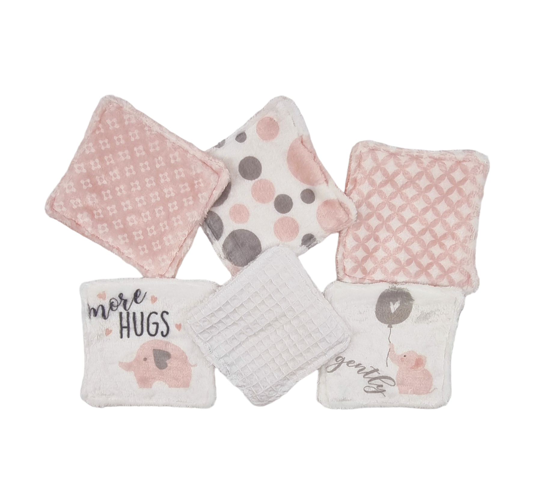 Débarbouillettes Bébé — Rose & Blanc Llooni
