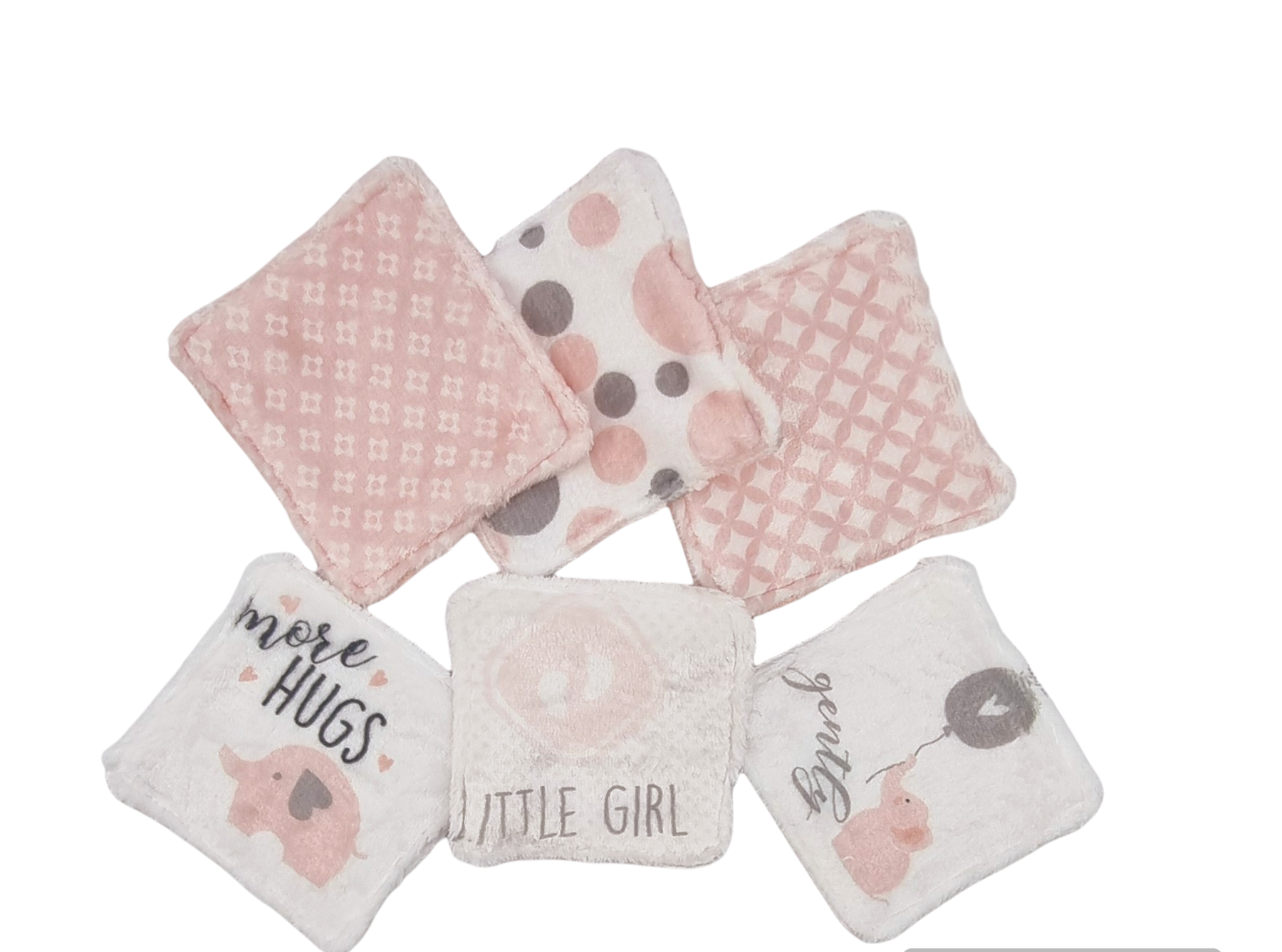 Débarbouillettes Bébé — Rose & Blanc Llooni