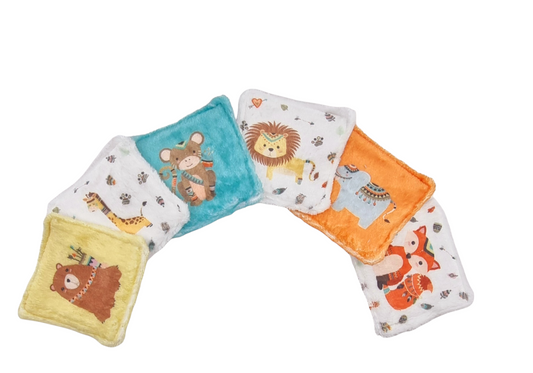 Lingettes bébé nettoyantes réutilisables - Animaux indiens