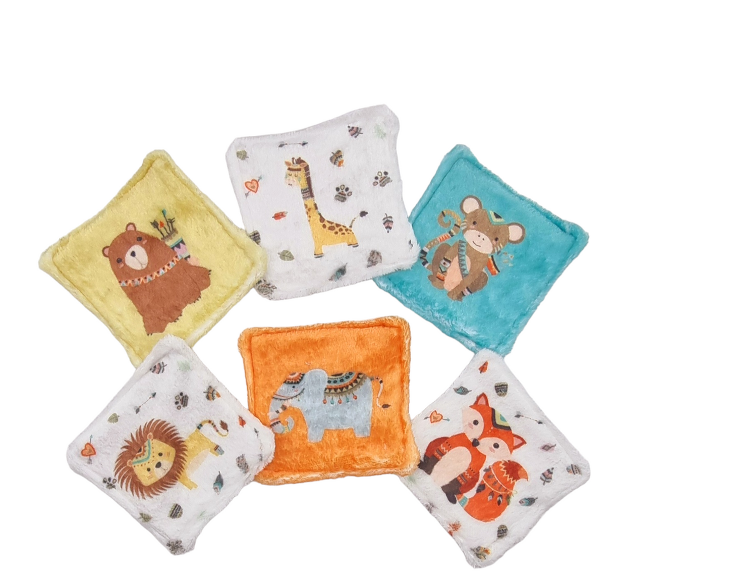 Reusable cleaning baby wipes - Indian animals