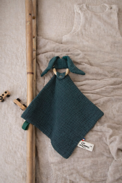 Doudou lapin Personnalisable · Lange Vert Sapin