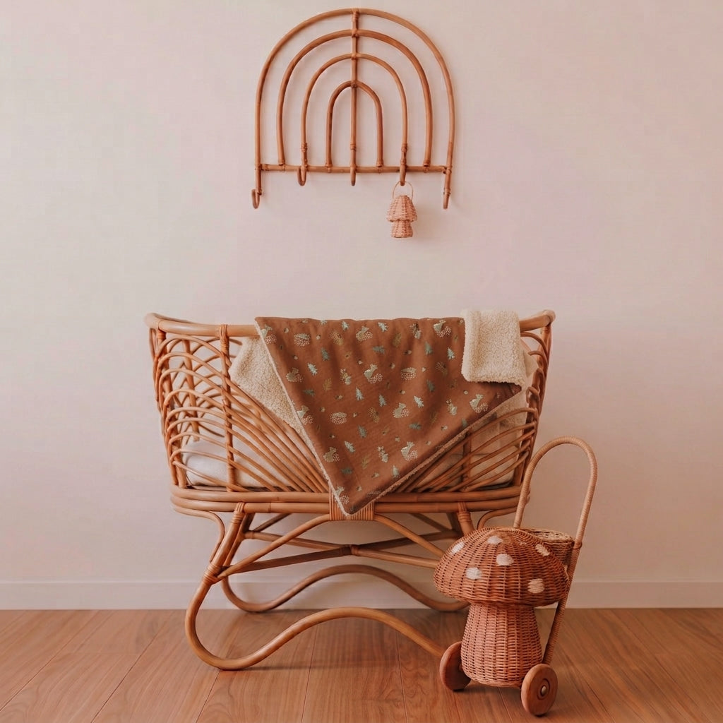 Coffret naissance personnalisé Petit Minky · Doudou & couverture · Hérissons & écureuils Llooni