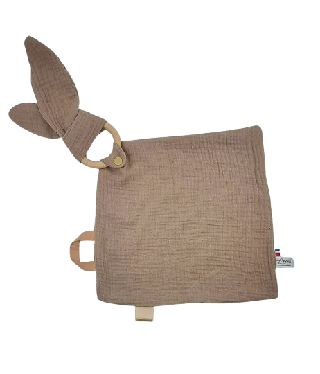 Rabbit swaddle blanket - Ocher earth