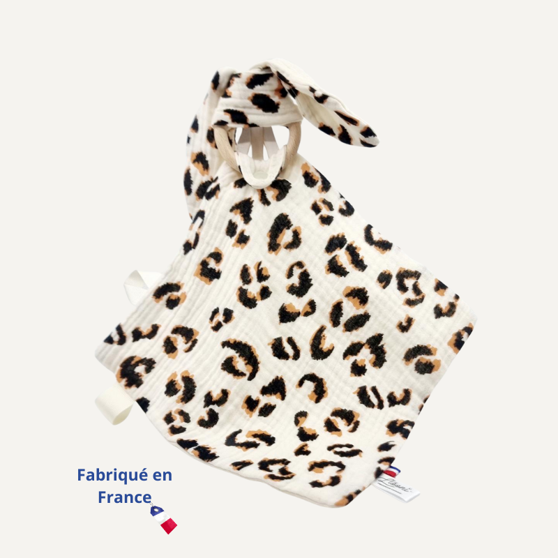 Doudou en Lange - Lapin - Léopard beige Llooni